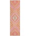 Addison Chantille Machine Washable Acn1010 2'3"x7'6" Runner Area Rug In Coral