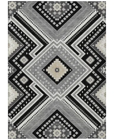 Addison Chantille Machine Washable Acn1010 5'x7'6" Area Rug In Black