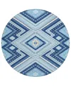 Addison Chantille Machine Washable Acn1010 8'x8' Round Area Rug In Navy