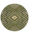 Addison Chantille Machine Washable Acn1010 8'x8' Round Area Rug In Olive