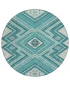 Addison Chantille Machine Washable Acn1010 8'x8' Round Area Rug In Teal