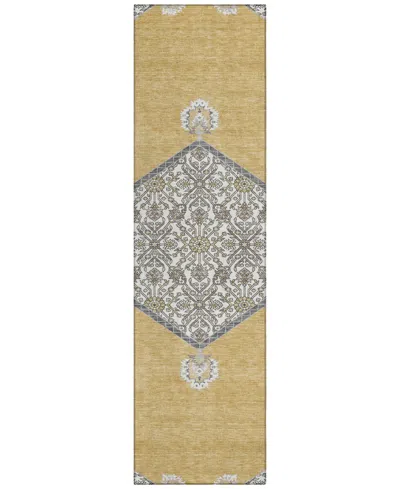 Addison Chantille Machine Washable Acn1011 2'3"x7'6" Runner Area Rug In Gold