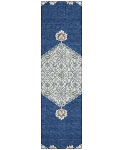 Addison Chantille Machine Washable Acn1011 2'3"x7'6" Runner Area Rug In Navy