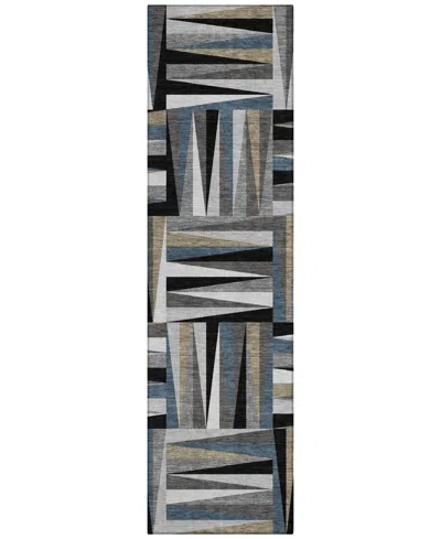 Addison Chantille Machine Washable Acn1012 2'3"x7'6" Runner Area Rug In Black