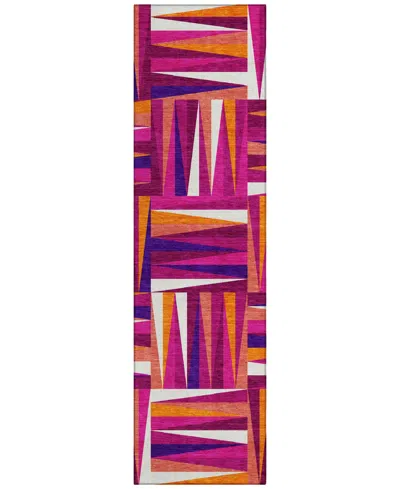 Addison Chantille Machine Washable Acn1012 2'3"x7'6" Runner Area Rug In Cranberry