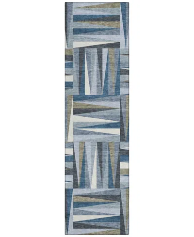 Addison Chantille Machine Washable Acn1012 2'3"x7'6" Runner Area Rug In Denim