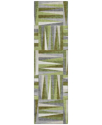 Addison Chantille Machine Washable Acn1012 2'3"x7'6" Runner Area Rug In Green