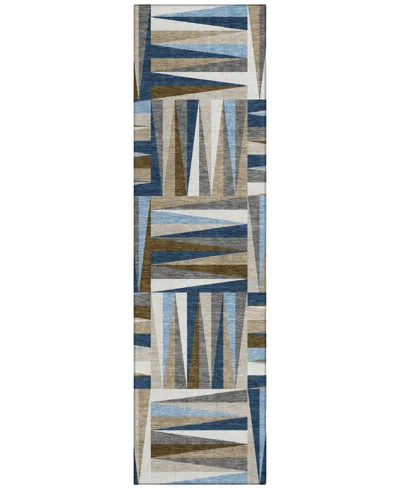 Addison Chantille Machine Washable Acn1012 2'3"x7'6" Runner Area Rug In Navy