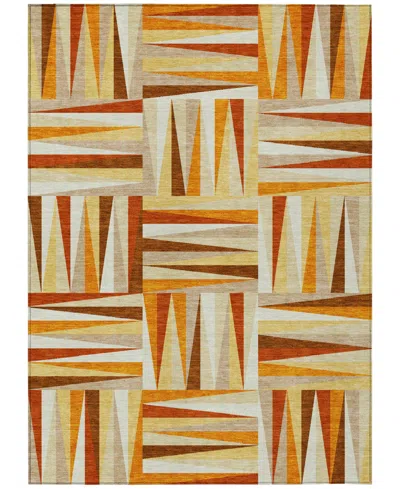 Addison Chantille Machine Washable Acn1012 5'x7'6" Area Rug In Orange