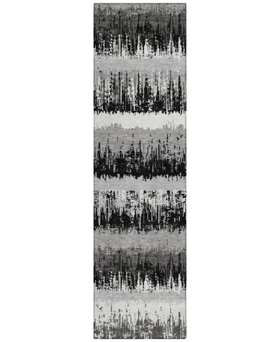 Addison Chantille Machine Washable Acn1013 2'3"x7'6" Runner Area Rug In Black