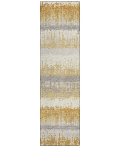 Addison Chantille Machine Washable Acn1013 2'3"x7'6" Runner Area Rug In Gold