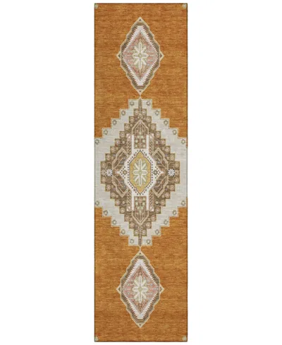 Addison Chantille Machine Washable Acn1014 2'3"x7'6" Runner Area Rug In Copper
