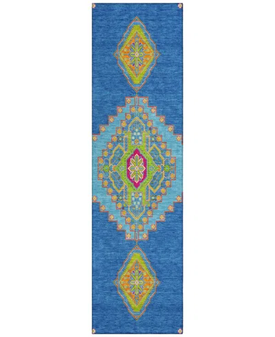 Addison Chantille Machine Washable Acn1014 2'3"x7'6" Runner Area Rug In Denim