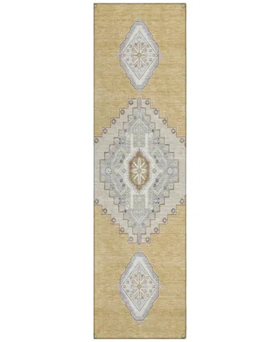 Addison Chantille Machine Washable Acn1014 2'3"x7'6" Runner Area Rug In Gold