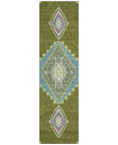 Addison Chantille Machine Washable Acn1014 2'3"x7'6" Runner Area Rug In Olive