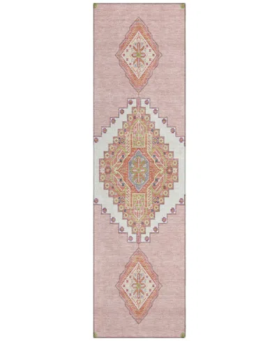 Addison Chantille Machine Washable Acn1014 2'3"x7'6" Runner Area Rug In Pink