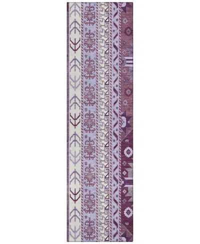 Addison Chantille Machine Washable Acn1015 2'3"x7'6" Runner Area Rug In Purple