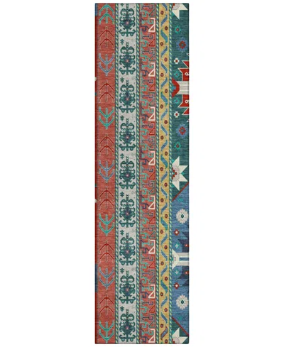 Addison Chantille Machine Washable Acn1015 2'3"x7'6" Runner Area Rug In Red