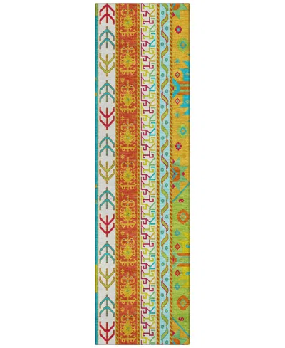 Addison Chantille Machine Washable Acn1015 2'3"x7'6" Runner Area Rug In Teal