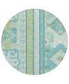Addison Chantille Machine Washable Acn1015 8'x8' Round Area Rug In Mint