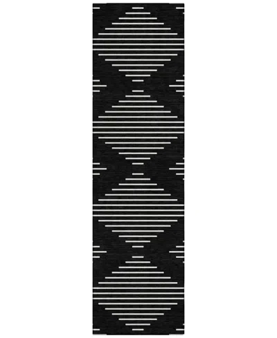 Addison Chantille Machine Washable Acn1016 2'3"x7'6" Runner Area Rug In Black