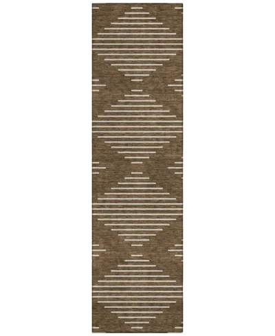 Addison Chantille Machine Washable Acn1016 2'3"x7'6" Runner Area Rug In Brown