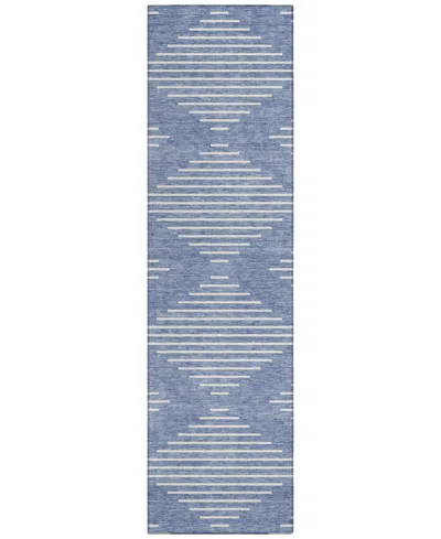 Addison Chantille Machine Washable Acn1016 2'3"x7'6" Runner Area Rug In Denim