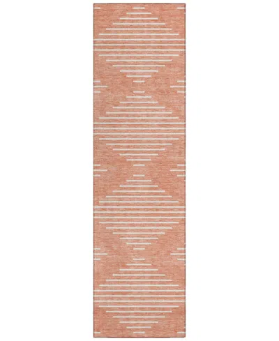Addison Chantille Machine Washable Acn1016 2'3"x7'6" Runner Area Rug In Salmon