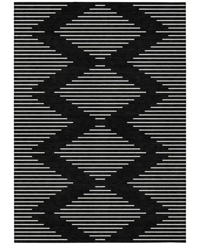 Addison Chantille Machine Washable Acn1016 5'x7'6" Area Rug In Black