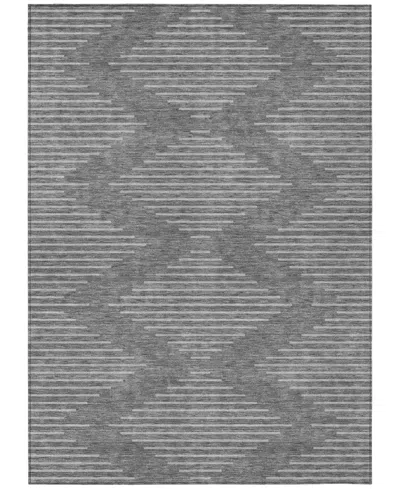 Addison Chantille Machine Washable Acn1016 9'x12' Area Rug In Charcoal