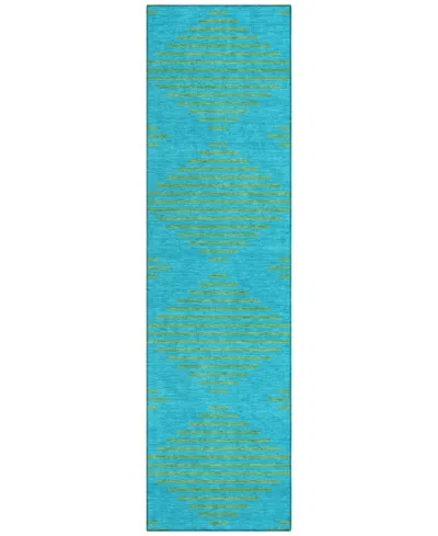 Addison Chantille Machine Washable Acn1017 2'3''x7'6'' Runner Area Rug In Aqua