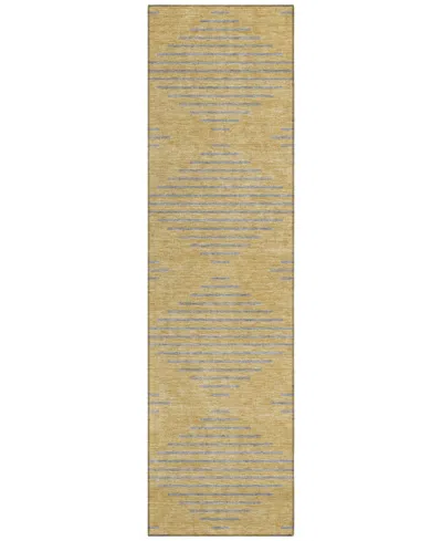 Addison Chantille Machine Washable Acn1017 2'3''x7'6'' Runner Area Rug In Gold
