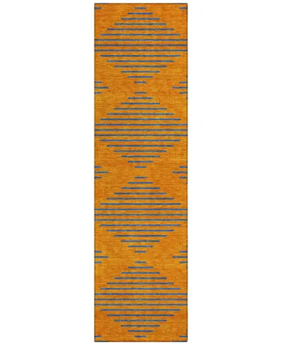 Addison Chantille Machine Washable Acn1017 2'3''x7'6'' Runner Area Rug In Orange