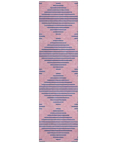 Addison Chantille Machine Washable Acn1017 2'3''x7'6'' Runner Area Rug In Pink