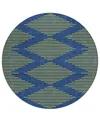 Addison Chantille Machine Washable Acn1017 8'x8' Round Area Rug In Navy
