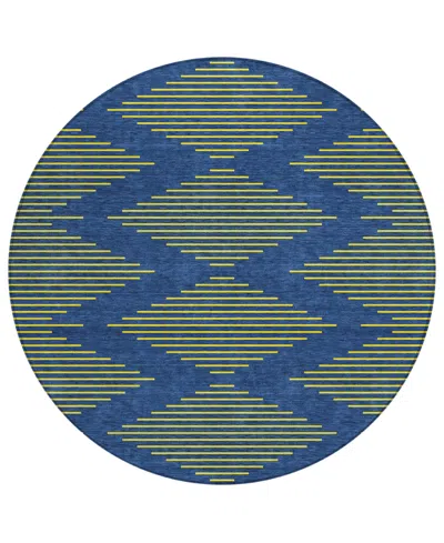 Addison Chantille Machine Washable Acn1017 8'x8' Round Area Rug In Navy