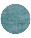 Addison Chantille Machine Washable Acn1018 8'x8' Round Area Rug In Teal