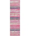 Addison Chantille Machine Washable Acn1019 2'3''x7'6'' Runner Area Rug In Pink