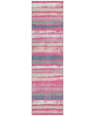 Addison Chantille Machine Washable Acn1019 2'3''x7'6'' Runner Area Rug In Pink