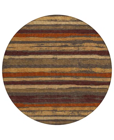 Addison Chantille Machine Washable Acn1019 8'x8' Round Area Rug In Chocolate