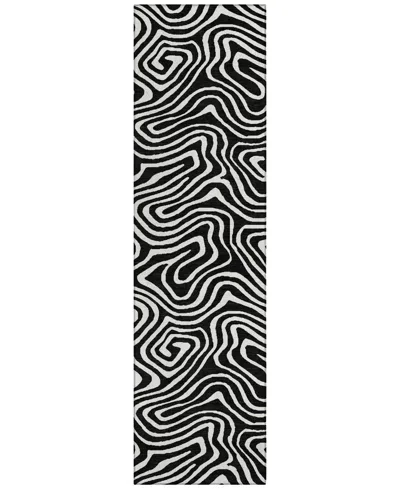 Addison Chantille Machine Washable Acn1020 2'3''x7'6'' Runner Area Rug In Black