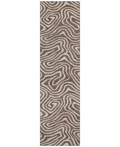 Addison Chantille Machine Washable Acn1020 2'3''x7'6'' Runner Area Rug In Brown
