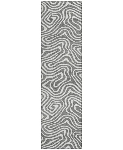 Addison Chantille Machine Washable Acn1020 2'3''x7'6'' Runner Area Rug In Gray