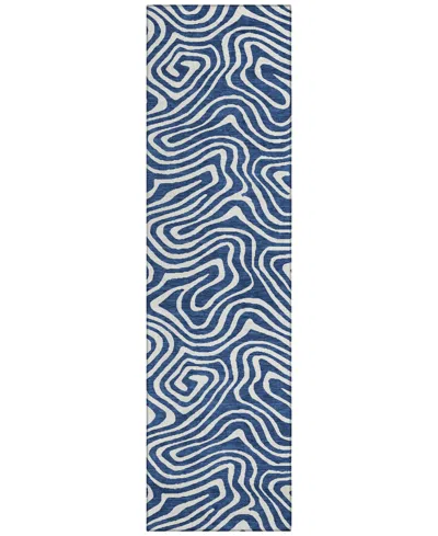 Addison Chantille Machine Washable Acn1020 2'3''x7'6'' Runner Area Rug In Navy
