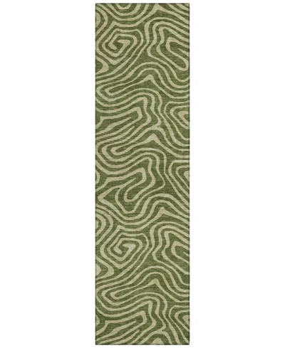 Addison Chantille Machine Washable Acn1020 2'3''x7'6'' Runner Area Rug In Olive