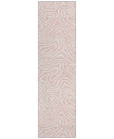 Addison Chantille Machine Washable Acn1020 2'3''x7'6'' Runner Area Rug In Pink