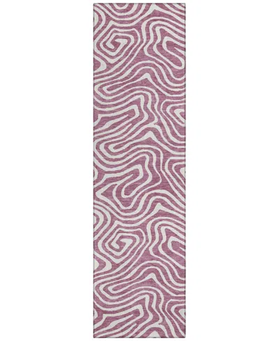 Addison Chantille Machine Washable Acn1020 2'3''x7'6'' Runner Area Rug In Plum