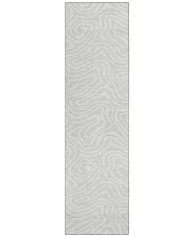 Addison Chantille Machine Washable Acn1020 2'3''x7'6'' Runner Area Rug In Silver
