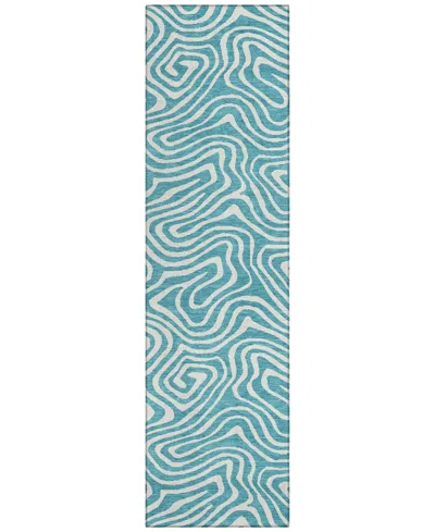 Addison Chantille Machine Washable Acn1020 2'3''x7'6'' Runner Area Rug In Teal