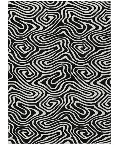 Addison Chantille Machine Washable Acn1020 2'6''x3'10'' Area Rug In Black